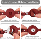 OOPSDOGGY Cat Collar for AirTag Holder, Leather Kitten Collars with Elastic Strap & Bell, Non Breakaway Adjustable Small Pet Collars for Indoor & Outdoor for Boy, Girl (Red)