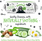 BUGALUGS Dog Wipes, 100% Plastic Free Biodegradable pet Wipes for Full Body, Eye Wipes, Ear Wipes, Bum & Paws. 110 Sensitive Dog Grooming Wipes for Dogs, Puppy & cat Grooming (Fragrance Free)
