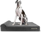 The Dog’s Bed Orthopedic Headrest Dog Bed XXL Grey Plush, Memory Foam, Pain Relief for Arthritis, Hip & Elbow Dysplasia, Post Surgery, Lameness, Waterproof Washable Cover