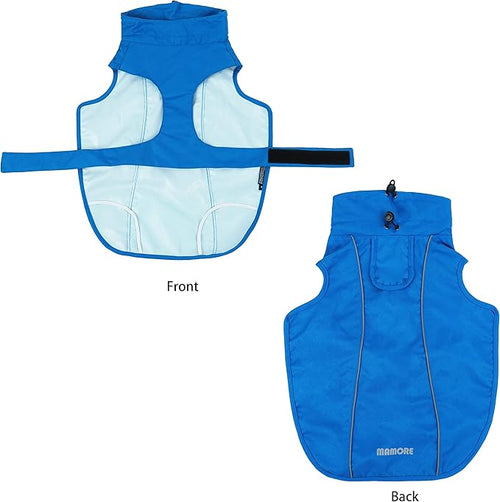 Adjustable Waterproof Dog Raincoat for Dogs,Lightweight Pet Rain Jacket Puppy Clothes with Reflective Strip for Small Medium Large Dogs (Blue, Small)