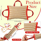 Libima 2 Pcs Dog Pillow Tug Toy Dog Pillow with Strong Handles Tug of War Training Tools Toy Linen Pad for Puppy Young Small Medium Pets Interactive Play Training