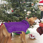 Fragralley Dog Coat Medium, Waterproof Dog Jacket with Warm Fleece Lining, Adjustable Reflective Dogs Winter Coat, Turtleneck Pet Coats for Cold Weather (Purple M)