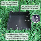 TNELTUEB Extra Large Dog Pooper Scooper, Metal Pet Poop Tray & Rake Set, Adjustable Long Handle for Large Dogs - Great for Grass/Street/Gravel