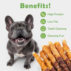 MON2SUN Dog Treats 5 Inch Double Flavor Chicken & Duck Wrapped Rawhide Sticks, Teeth Cleaning for Small Dogs, 21.16 oz (40 Count)