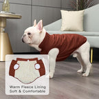 2 Layers Fleece Lined Warm Dog Jacket for Puppy Winter Cold Weather,Soft Windproof Small Dog Coat,Brown S