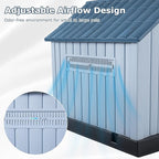 LEMBERI Large Plastic Dog House for Medium Large Dogs, Durable Waterproof Indoor Outdoor Doghouse with Air Vents and Elevated Floor, Easy to Assemble (Blue, 38.7" L x 36.8" W x 39.1" H)