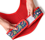 Mile High Life Velcro Dog Harness, Air Mesh Floral Vest Harness for 20 lbs Small Dogs & Cats, Easy Get on Adjustable Easy Closures Both Neck and Chest(Red Tree, S Chest 16"-18")