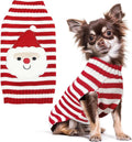 PETCARE Santa Dog Sweater Christmas Funny Cute Red Striped Cat Sweater Vest Pet Holiday Dog Clothes Puppy Sweaters for Small Medium Large Dogs Cats Fall Winter Outfits Xmas Dogs Costume,XX-Large