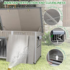Large Dog House Outdoor Weatherproof XL Dog House Wooden with Adjustable Vent Window, Chew-Proof Iron Frame, Removable Floor, Easy Assembly for Medium to Large Dogs(55" L x 33" W x 35" H)