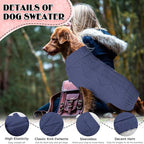 Dog Sweaters for Small Medium Large Dogs Girl, Soft Warm Turtleneck Pup Dogs Shirt, Double Knitting Collar for Outdoor Playing, Warm Dog Clothes
