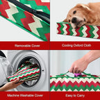 Outdoor Extra Large Dog Bed, Waterproof Dog Bed for Large Dogs, Egg Crate Foam XL Pet Bed with Removable Washable Oxford Cooling Cover, Stripe