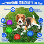 8 Pack 4.5 Heavy Duty Squeaky Dog Balls for Medium Large Dogs Large Spiky Ball Toys for Aggressive Chewers Pet Training Clean Teeth Outdoor, 4 Colors