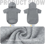 SCENEREAL Dog Hoodie Sweaters for Small Medium Large Size Dogs, Fleece Pet Sweatshirt with Hat and Pocket,Soft Cold Winter All Weather Puppy Clothes for S to XL Sized Dogs,Grey (S)