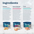 Blue Buffalo Tastefuls Natural Flaked Wet Cat Food Variety Pack, Tuna, Chicken and Fish & Shrimp Entrées in Gravy 3-oz Cans (24 Count)