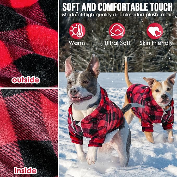 SlowTon Dog Hoodie Tie Dye - Warm Dog Sweater Hoodies with Pocket, Fall Winter Dogs Coat Jacket Pet Outfit Puppy Hooded Sweatshirt Clothes for Small Medium Large Dogs Boy Girl (Red, XL)
