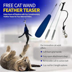 Pet Fit For Life Extra Large Cat Carrier for Travel - Foldable & Portable Collapsible Kennel with Litter Box, Feather Toy & Water/Food Bowl - Ideal for Cars, Long Trips & Indoor Cats - Blue Checkers