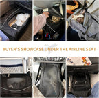 ‌Petsfit Airline Approved Pet Carrier for Small Dogs & Cats, 18x8x11 TSA Approved Carrier, with Removable Dual-Sided Padding (2-Way Placement) - Fits Under Most Airplane Seats, Escape Proof (Black)
