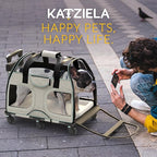 Katziela Pet Carrier - Airline Compliant Dog Carrier - TSA Approved Pet Carrier for Small Dogs and Cats - Soft FAA Travel Airplane Dog Carrier Luggage (White/Blue-Pro)