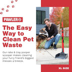 Pooper Scooper for Large Dogs, Small Dogs and Horses, Metal Poop Scooper Set with Long Handle Rake and Tray for Yard, Grass, Dirt or Gravel, Heavy Duty Aluminum Poop Picker Upper
