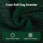 SAWMONG Dog Sweater, Dog Sweaters for Large Dogs Girls Boys, Pullover Turtleneck Knitted Doggy Sweatshirt, Cold Weather Pet Clothes（Green, X-Large