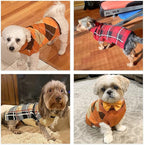 KOOLTAIL Dog Sweater Pet Knitted Clothes - Classic Plaid Pullover Turtleneck Fall Thanksgiving Dog Sweaters with Leash Hole, Thick Cold Weather Dog Outfits for Small Medium Large Dogs Cats Puppy SM