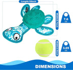 Dog Chew Toys,Puppy Teeth Chew Toys Durable Rubber Material Turtle Shape Dog Toys with 2 Tennis Ball (Green)