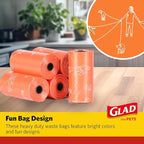 Glad for Pets Large Dog Waste Bags, Scented, Tear-Resistant, 16 Rolls | Heavy Duty Dog Poop Bags for Fast and Easy Waste Cleanup | 16 Rolls Waste Bags, 240 Bags Total
