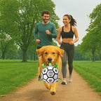 ProBall Pets Interactive Dog Soccer Ball with Grab Tabs - Floats on Water, Fetch & Training Toy for Medium Dogs, Herding Breeds - Waterproof Non-Toxic - 7" White Green