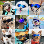 Namsan Dog Goggles Small Breed, Anti-UV Sunglasses for Dogs Small Breeds, Windproof Riding Dog Eye Protection, Yorkie Glasses with Elastic Straps, Easy Put-on/Adjustable, Bright Black