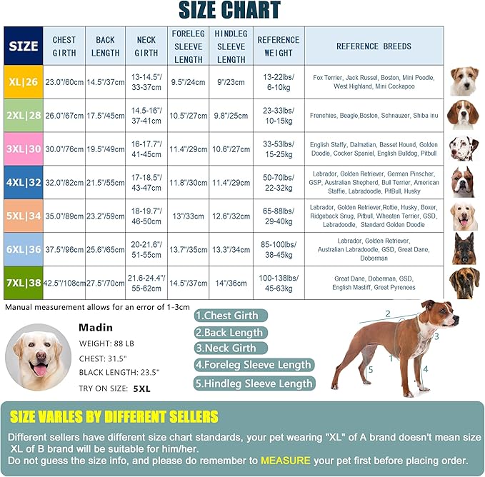 Yeapeeto Dog Sun Protection Cooling Suit UPF 50+, Quick-Dry Breathable Jumpsuit for Large & Medium Dogs, Outdoor Dirt-Resistant Shedding Control Pet Apparel (Chartreuse, 7X-Large)
