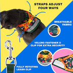 Travel Cat Harness and Leash Set - Adjustable Fit Mesh Cat Harness and Reflective Strap - Comfort Walking Vest for Kitten for Outdoor Walking, Hiking (Medium, Hawaiian)