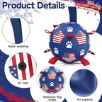 QDAN Dog Toys, Soccer Ball with Straps, Durable Dogs Balls for Extra Large Breeds, Beach Pool Water Toy, Dog Birthday Gifts, Herding Balls (9 Inch)