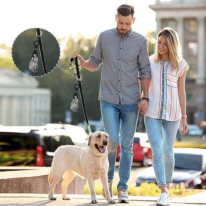 PuppyDoggy Dog Poop Bag Holder for Leash Waste Bag Carrier Dog Poop Bag Dispenser for Walking Running Bicycle Accessory 2 pieces (Blue)