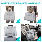 Morpilot Portable Cat Carrier - Soft Sided Cat Carrier for Medium Cats and Puppy up to 15lbs, Pet Carrier with Locking Safety Zippers, Foldable Bowl, Airline Approved Travel Dog Carrier - Light Gray