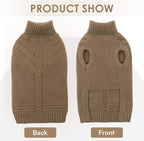 Dog Sweaters for Small Dogs Male Female Pet Knitwear Classic Puppy Warm Pullover Turtleneck Cold Weather Clothes for Chihuahua(Brown, XS)