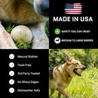 Monster K9 Indestructible Natural Series Dog Ball - Backed for Life - No Color Additives, Minimal Fillers, Safe Non-Toxic - Durable Toy for Aggressive Chewers - USA Made - 2.8” Solid(Tennis Ball Size)
