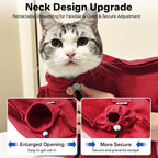 [Cozy Travel] Cat Carrier Pouch, Soft Cat Carrier for Small Cats, Carrying Sack, Restraint Bag for Nail Trimming, Vet Visits, Giving Meds, Dental Care, Car Travel - Wine Red
