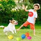Squeaky Dog Toys Latex Rubber Soft Dog Squeaky Toys Squeaky Chewing Teething Fetching Dog Balls Puppy Toys Gifts for Pets Medium Small Dogs Cat 6Pcs/Set