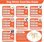 BRKURLEG Dog Winter Jackets for Large Dogs, Dog Coat with Harness Built in, Dogs Snowsuits with Zipper, Waterproof Windproof Pet Puffer Jacket Fleece Vest for Labrador, Dalmatian, Orange XXL