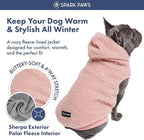 Spark Paws Teddy Dog Sweater, Sherpa Vest with Warm Fleece Lining, Winter Coat Suitable for Small Medium Large XL XXL Breeds - Pink - M