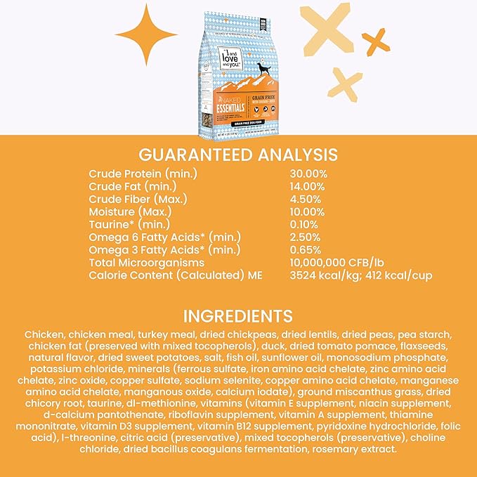 I and love and you Naked Essentials Dry Dog Food - Chicken + Duck - High Protein, Real Meat, No Fillers, Prebiotics + Probiotics, 23lb Bag