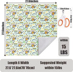Cat Wrap for Cutting Nails, 27.6''x 27.6'' Self-Adherent Cat Grooming Wrap with Nail Clipper, Anti-Escape Calming Cat Swaddle Wrap for Medicine, Nail Clipping, Teeth Brushing, Ear Cleaning
