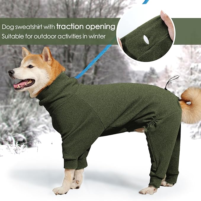 Dotoner Pullover Dog Sweater with Leash Hole - High Collar Cold Weather Vest for Large Dogs - Indoor & Outdoor Use
