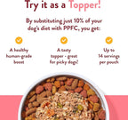 Portland Pet Food Company Fresh Dog Food Pouches Human-Grade Toppers Wet Pet Meal & Mix-Ins - Gluten-Free Limited Ingredient Wally’s Salmon N’ Rice - Large & Small Breed, Puppy to Senior - 5 Pack