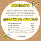 Peanut Butter Dog Biscuits, Pumpkin & Cricket Protein All Natural Dog Treats, Healthy Puppy Treats, Hypoallergenic, Gut Healthy, Sustainable Products, 2-Pack