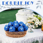 Soulchen 25 Pcs Wedding Favor Tennis Balls for Dogs 2.5 Inch with Love Paw Print Design Navy Blue Dog Toys Balls with Black Mesh Bag for Pet Training Exercise Fetch