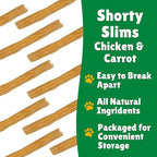 Lucky Premium Treats Lucky Shorty Slims - Carrot and Chicken Jerky Dog Treats, Crunchy Dog Chew Sticks with Real Chicken and Carrot for Small to Large Dogs (7 Count)