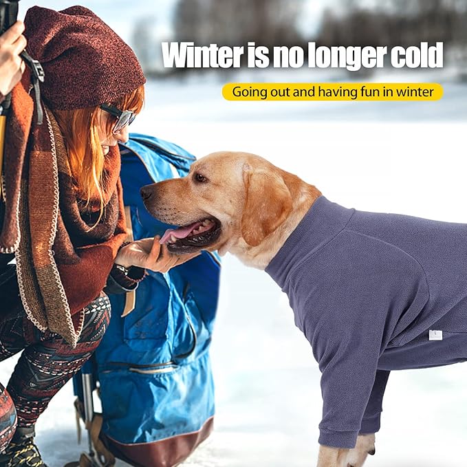 Dog Winter Coat,Warm Jacket,Puppy Polar Fleece High Collar Full Body Snowsuit,Comfort Windproof Dog Sweater(Grey,XXXL)