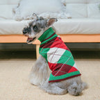 KOOLTAIL Dog Sweaters - Knitted Plaid Turtleneck Fleece with Leash Hole, Warm Clothing for Small, Medium & Large Dogs & Cats