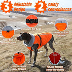 Insulated Dog Winter Jacket with 2 Layer Warmth, Hard Shell Pet Coat with Full-Body Reflective Strip, Waterproof & Thick Coats for Large Dogs with Leash Portal, Durable 3D Belly Cut Clothes(Orange, L)
